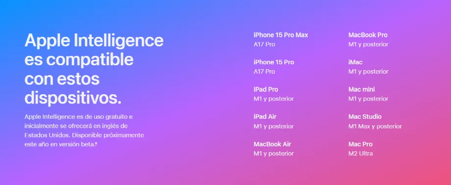 Les seuls modèles d'iPhone compatibles avec Apple Intelligence sont 15 Pro, 15 Pro Max et ultérieurs. (Apple)