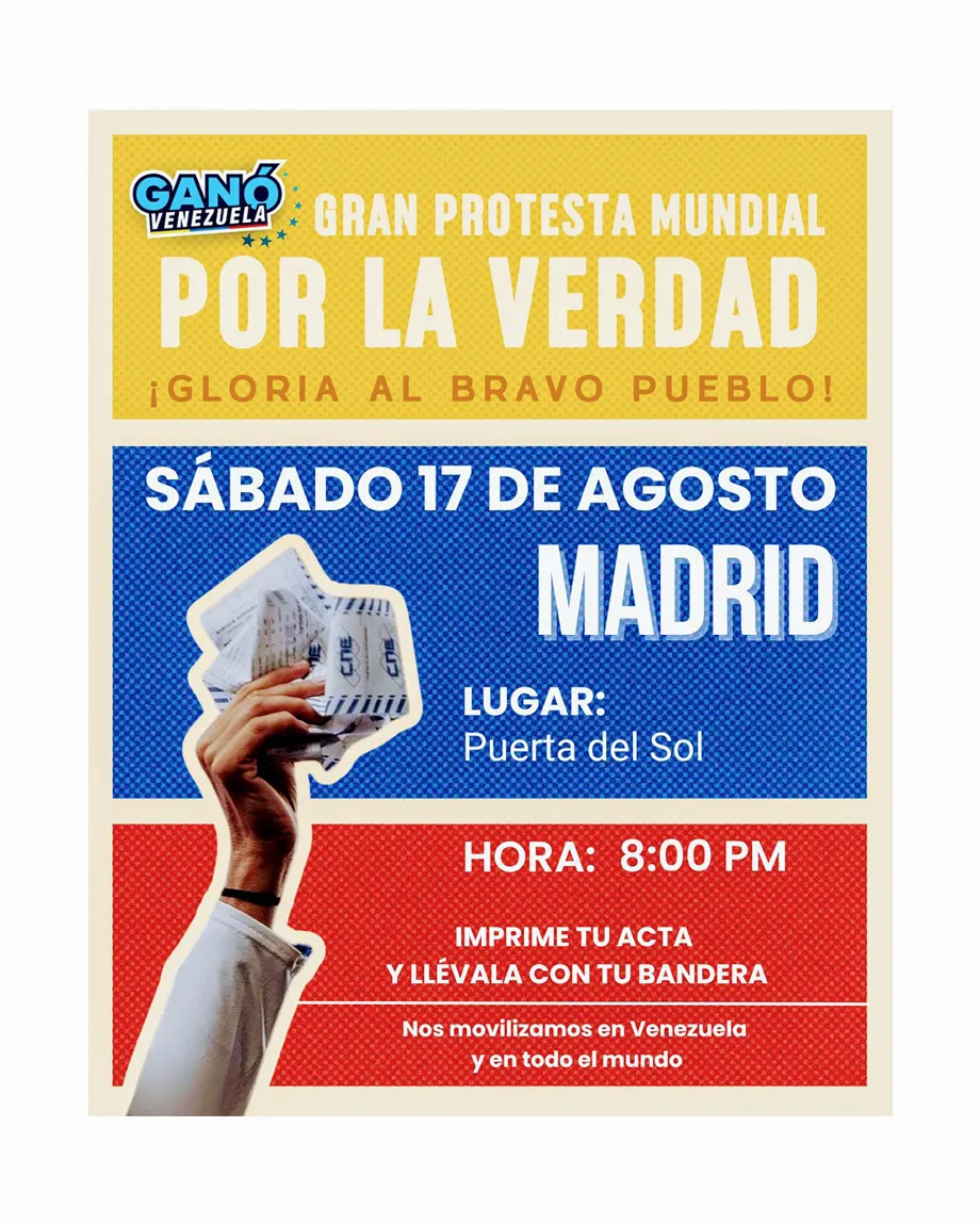 L'appel à la protestation à Madrid