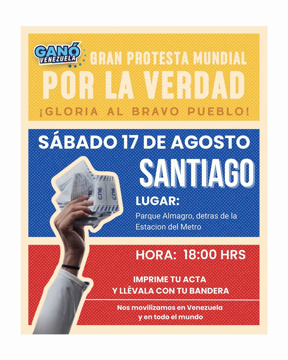L'appel à la protestation à Santiago du Chili