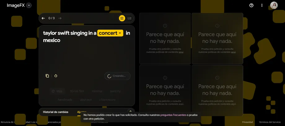 L'IA de Google ne génère pas d'images de personnes spécifiques. (AI Test Kitchen de Google)