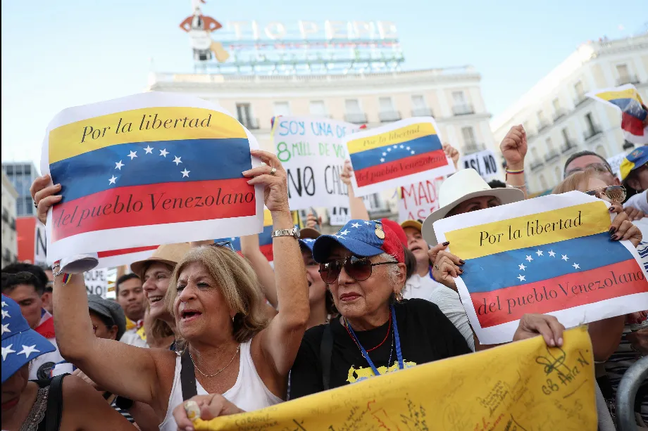 La manifestation de Madrid a été la plus grande concentration de Vénézuéliens en Espagne durant la journée mondiale de protestations (REUTERS/Isabel Infantes)