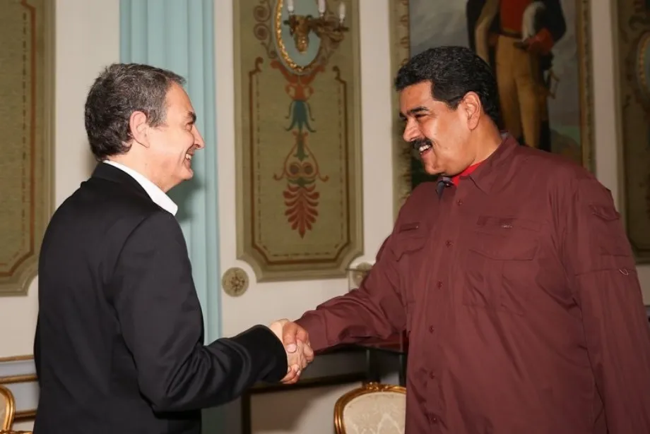 José Luis Rodríguez Zapatero et Nicolás Maduro en 2016. (Europa Press)