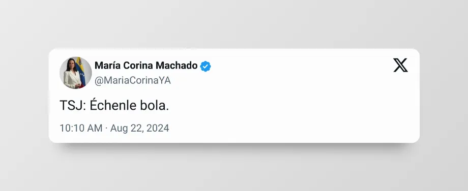 Le message de María Corina Machado