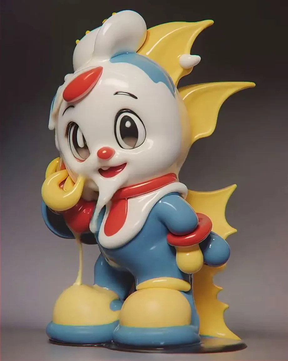Le personnage en question de Boldtron a été créé lorsque les deux frères sont partis en voyage au Japon. Il s'appelle Mibi
