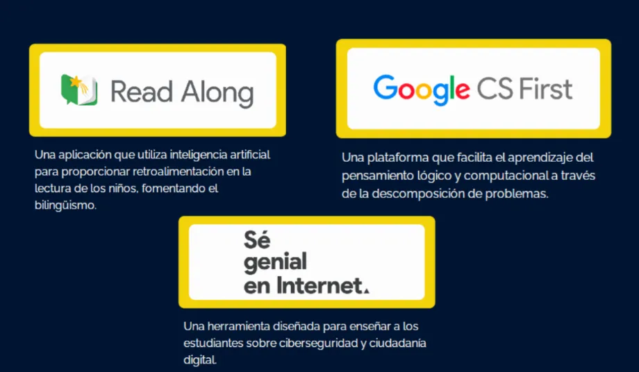 Ces outils sont conçus pour la Colombie et axés sur l'amélioration des ressources disponibles pour les enseignants. (Google)