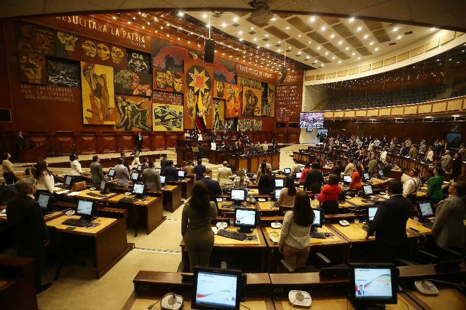 Vue d'ensemble lors de l'installation d'une session parlementaire à Quito (Équateur), dans une photo d'archive. (EFE/José Jácome)