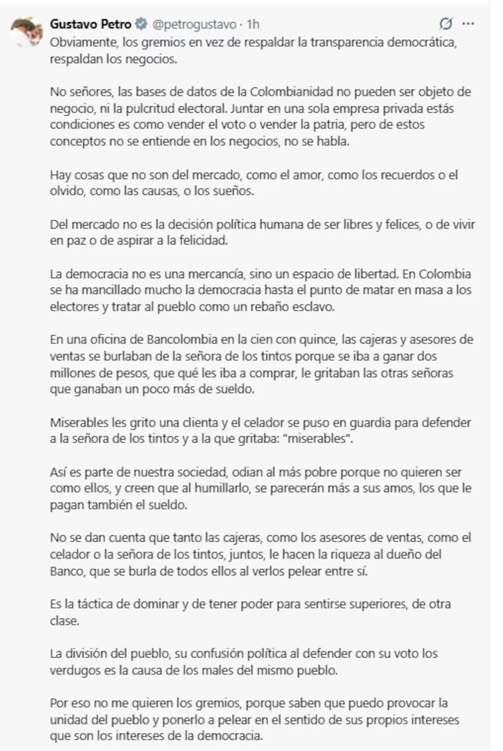 Le président colombien a insisté sur
