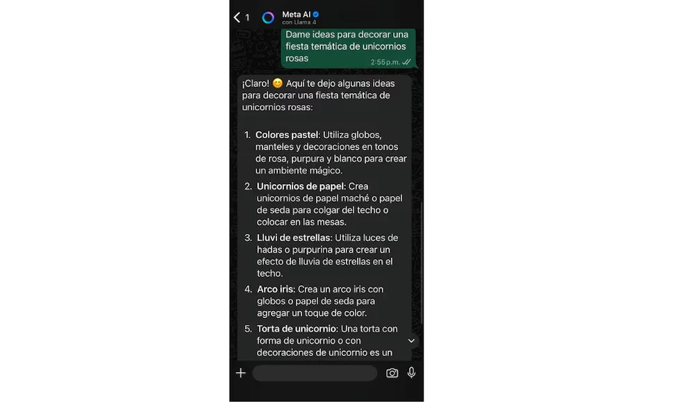 Faites des requêtes à Meta AI