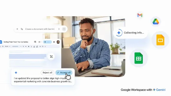 Voici les nouvelles améliorations de Gemini dans Docs, Sheets et d'autres applications Google.
