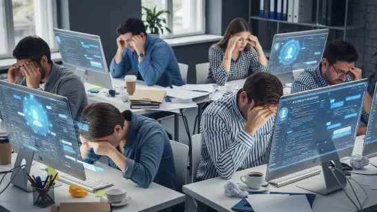 Manque de concentration et douleur de tête : les risques cachés d'utiliser l'IA toute la journée au travail.