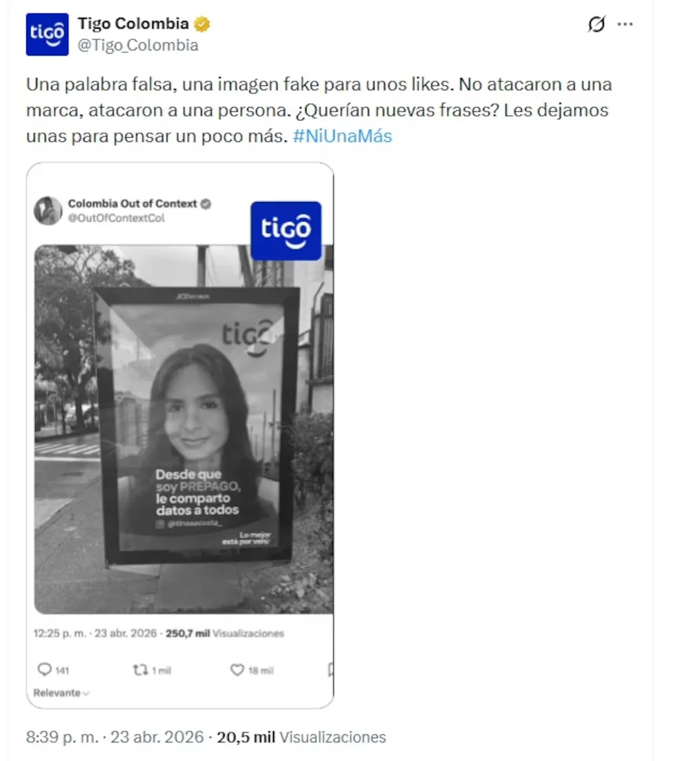 crédit @Tigo_Colombia/X