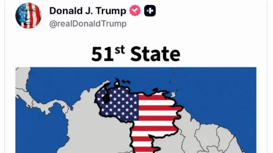Donald Trump a de nouveau publié la carte du Venezuela comme le "51e état" des États-Unis.
