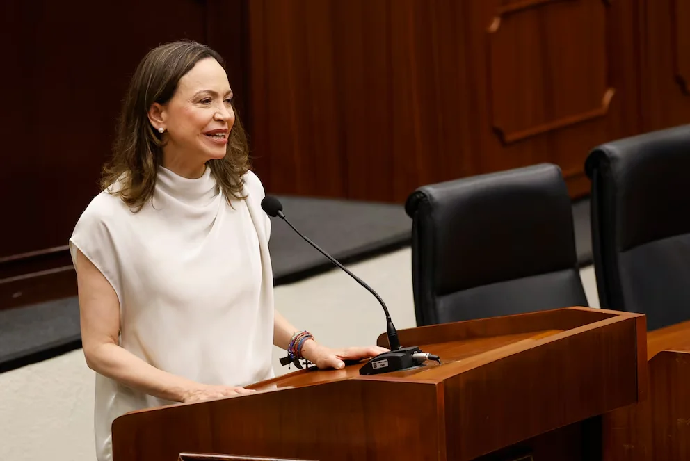 La leader de l'opposition vénézuélienne et prix Nobel de la paix María Corina Machado EFE/ Bienvenido Velasco