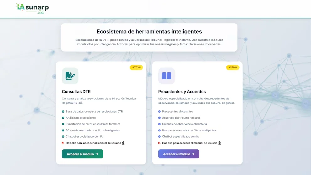 IA de Sunarp permettra d'accéder gratuitement à des précédents et résolutions cadastrales. (Photo : Capture web : IA/Sunarp)