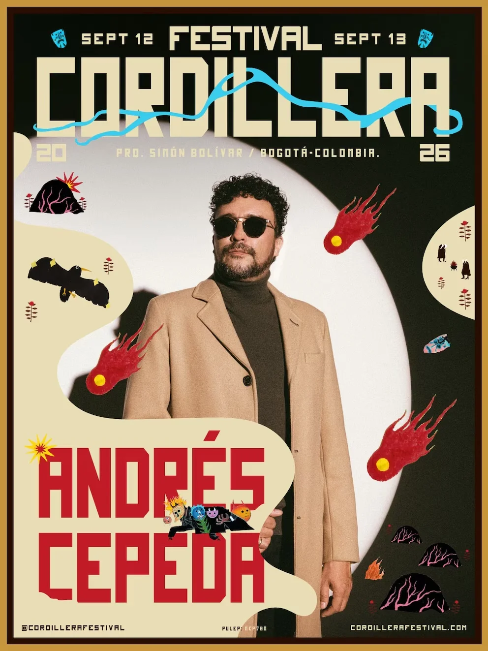 Peu après avoir terminé la tournée internationale « Bogotá La Gira » avec 14 dates aux États-Unis, le chanteur-compositeur Andrés Cepeda annonce sa participation aux deux journées du Festival Cordillera 2026.