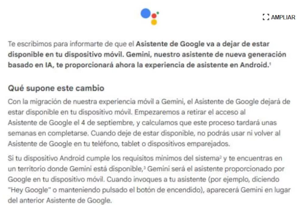 Google annonce la suppression de son Assistant pour laisser place à Gemini, sa plateforme d'IA.
