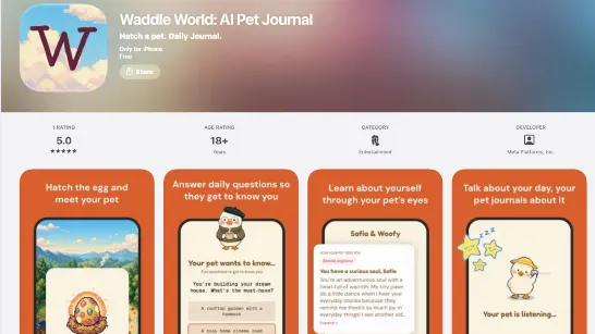Meta lance une application de mascotte virtuelle avec IA à la manière de Tamagotchi
